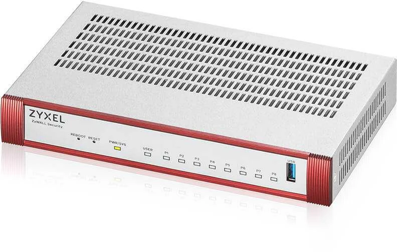 Maršrutizatorius ZYXEL USG FLEX 100 H, 8 GIGABIT USER-DEFINABLE PORTS, 1*USB WITH 1 YR GOLD SECURITY PACK (5Y WARRANTY)