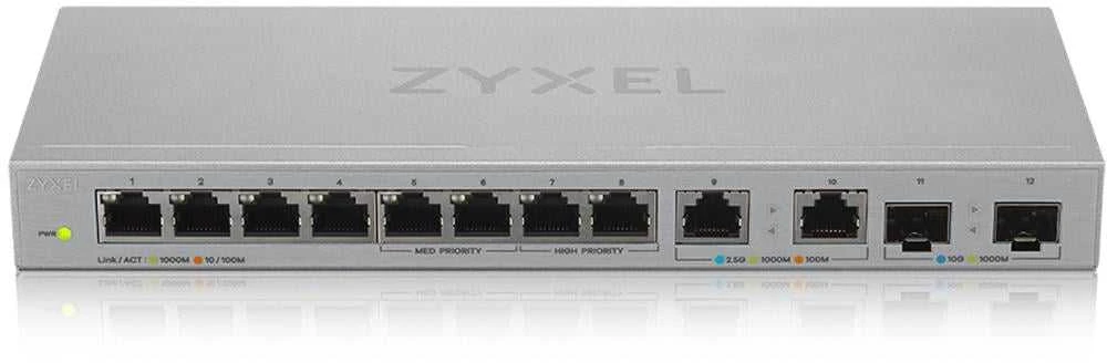 Šakotuvas Tinklo Komutatorius - Zyxel XGS1010-12 Ne-valdomas Gigabit Ethernet (10/100/1000) Pilka