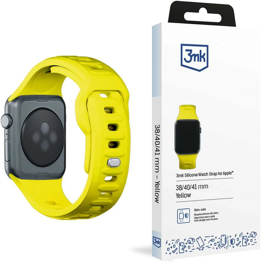 3MK silikoninis laikrodžio dirželis geltona/yellowdla Apple Watch 38/40/41mm