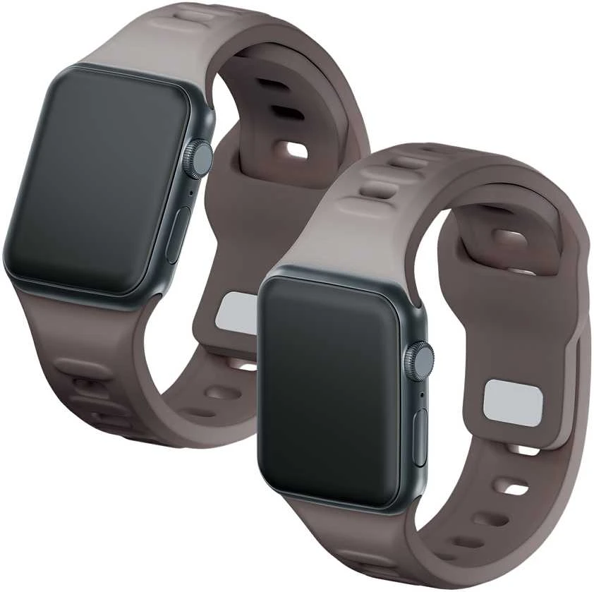 3MK silikoninis laikrodžio dirželis pilkšvai rudas Apple Watch 38/40/41 mm