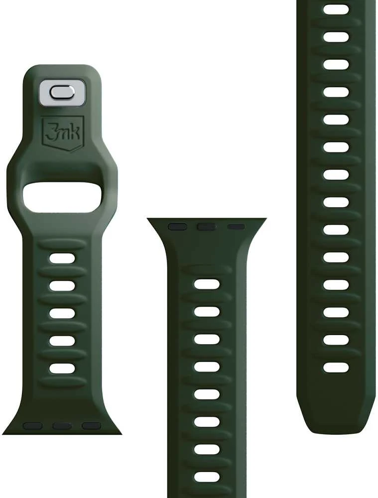 3MK Silicone Watch apyrankė Dark žalios spalvos for Apple Watch 42/44/45/49mm
