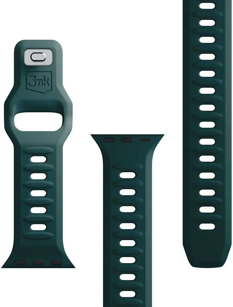 3mk silikoninė apyrankė Apple Watch 42 / 44 / 45 / 49 mm - žalios spalvos