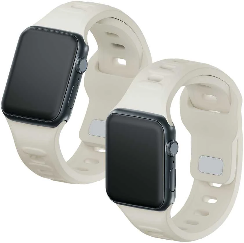3MK silikoninis laikrodžio dirželis, smėlio spalvos, skirtas „Apple Watch 42/44/45/49 mm“
