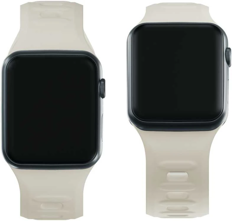 3MK silikoninis laikrodžio dirželis, smėlio spalvos, skirtas „Apple Watch 42/44/45/49 mm“