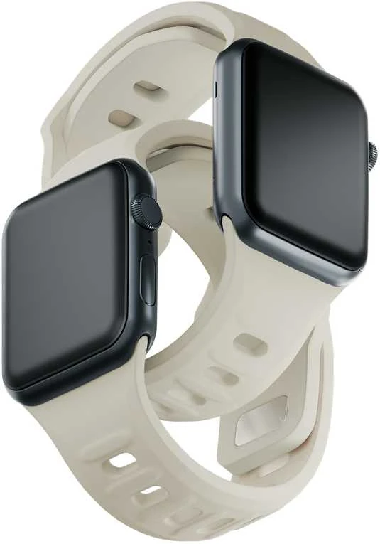 3MK silikoninis laikrodžio dirželis, smėlio spalvos, skirtas „Apple Watch 42/44/45/49 mm“