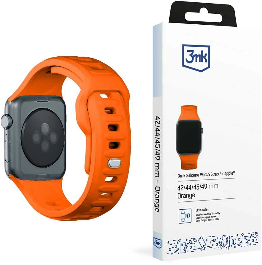3MK Silicone Watch apyrankė oranžinės spalvos for Apple Watch 42/44/45/49mm