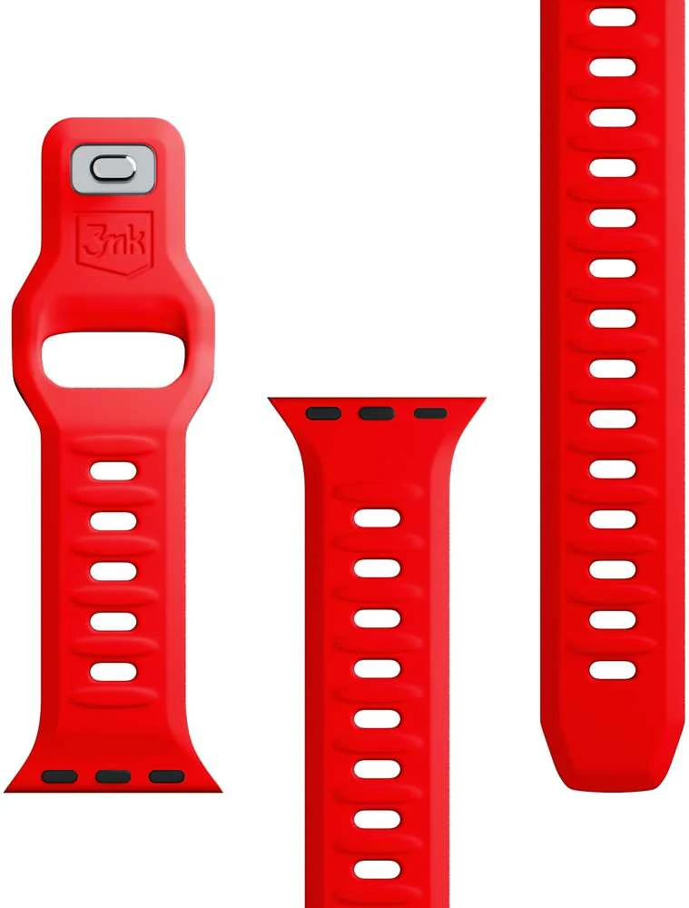 3MK silikoninė laikrodžio apyrankė, raudona, skirta Apple Watch 42/44/45/49mm