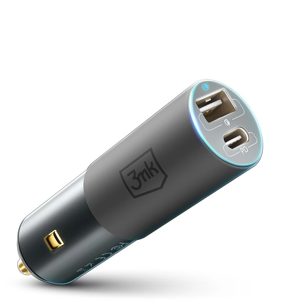 Įkroviklis automobilinis 3mk Hyper Car Charger 100W 1xUSB-C + 1xUSB-A