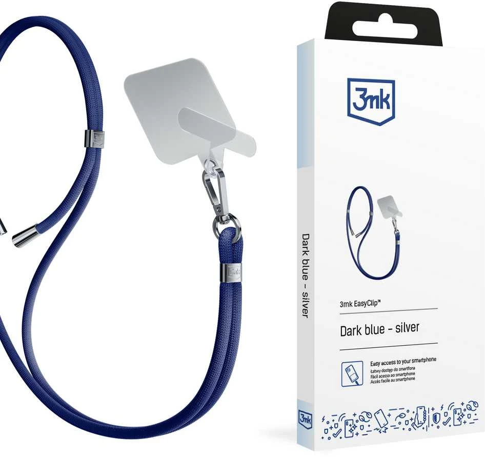 Išmanusis telefonas Lanyard 3mk EasyClip - mėlynos spalvos