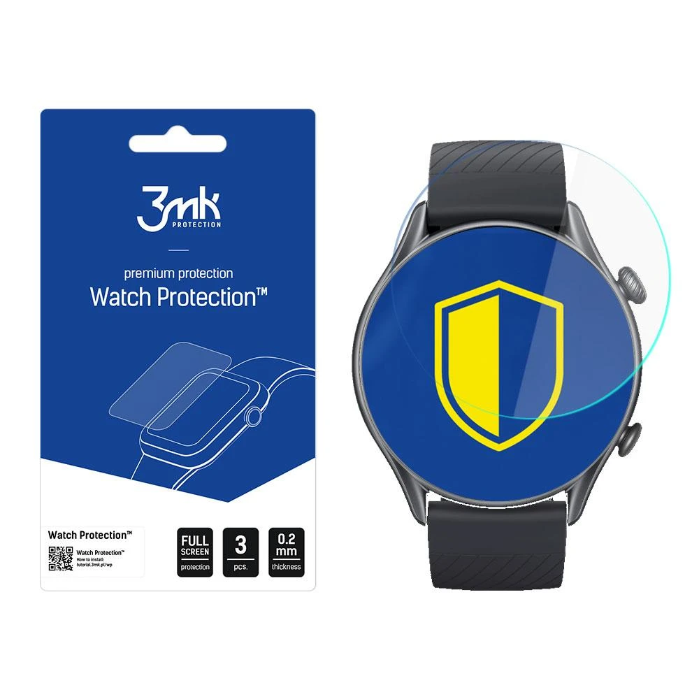 Išmanusis laikrodis 3MK plėvelė ARC Amazfit GTR 3 Watchplėvelė Fullscreen