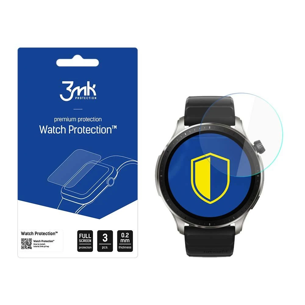 Apsauginė ekrano plėvelė 3MK išmaniojo laikrodžio Amazfit GTR 4, 46mm
