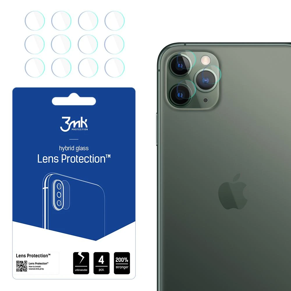 LCD apsauginė plėvelė kamerai 3MK Flexible Glass Lens Apple iPhone 11 Pro Max