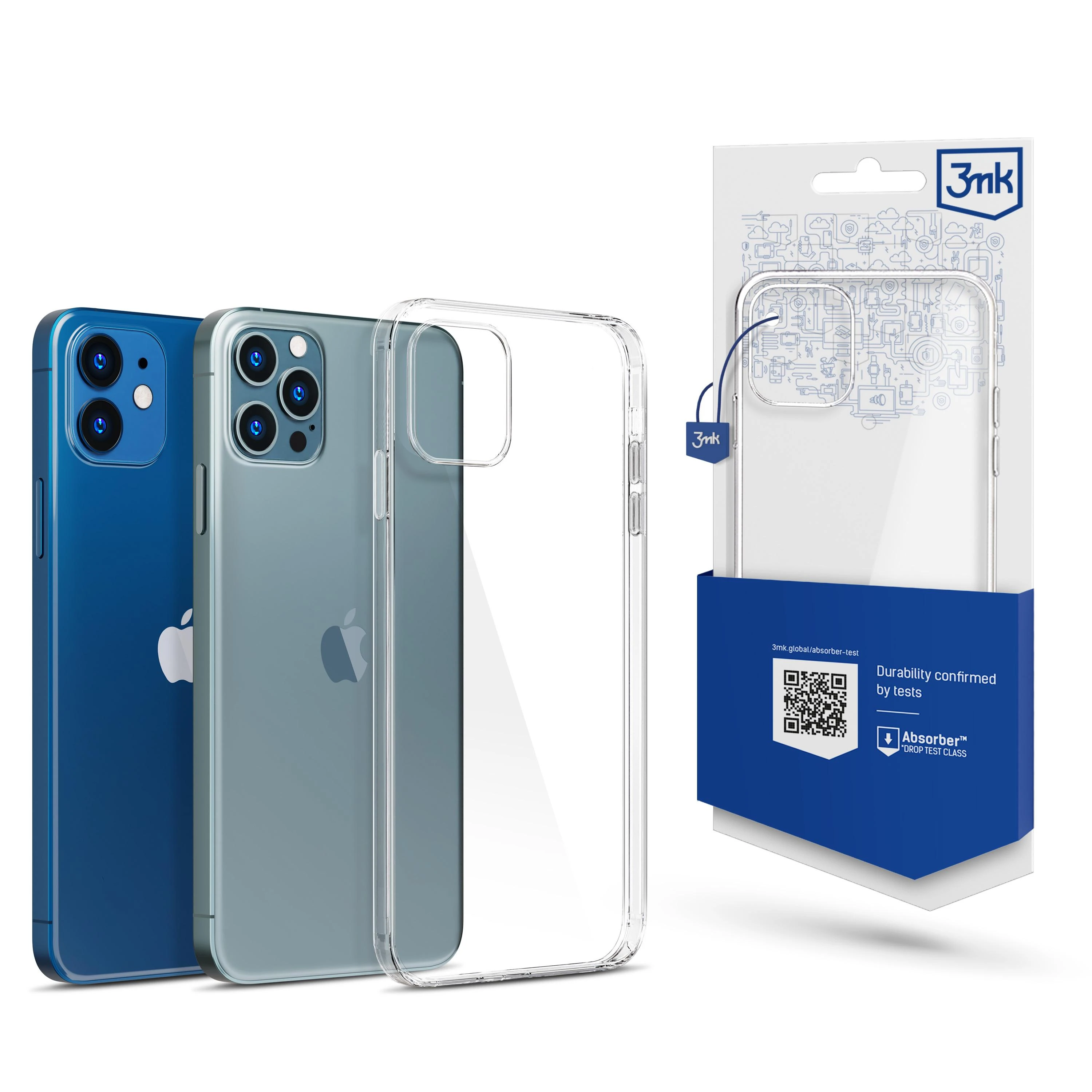 3MK iPhone 12/12 Pro, TPU, skaidrus, skaidrus telefono dėklas