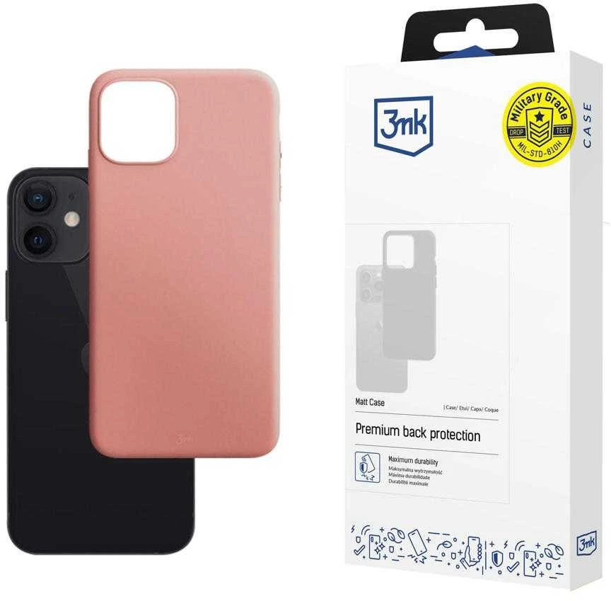 3Mk apsauginis matinis dėklas „iPhone 12 mini“ – rožinis