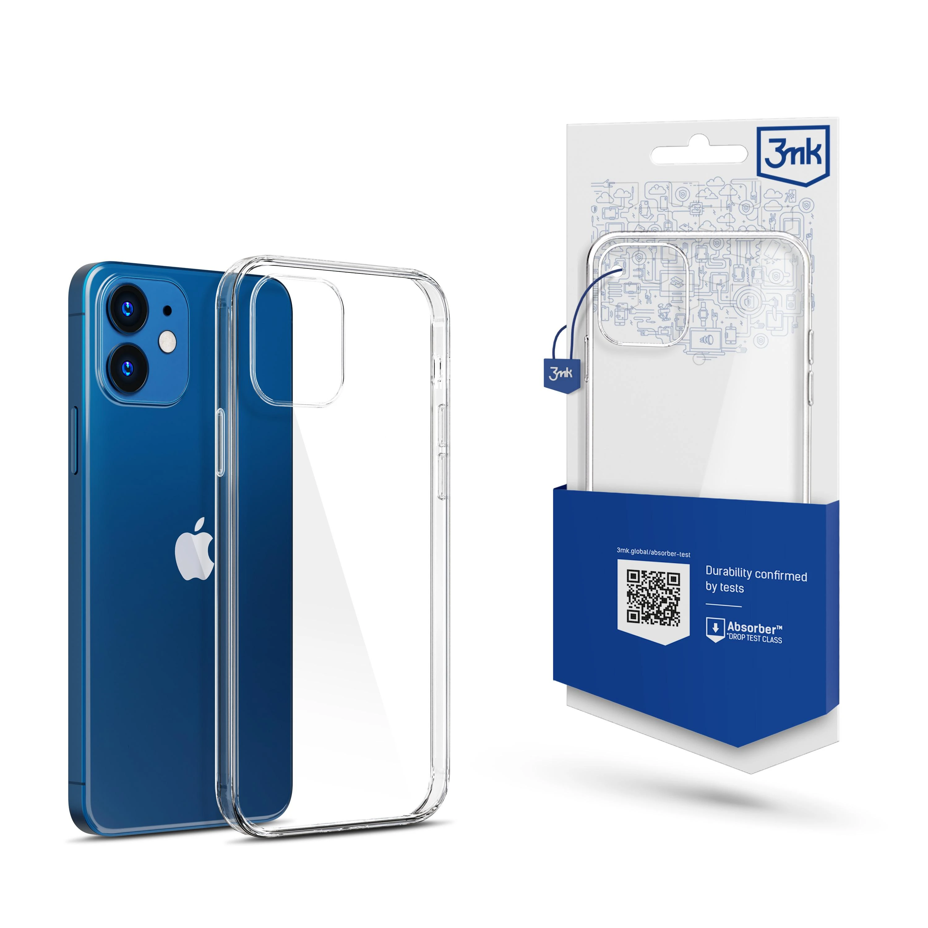 3MK iPhone 12 Mini, TPU, skaidrus, skaidrus telefono dėklas