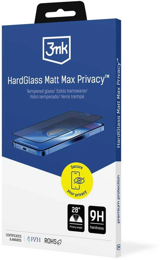 3MK kieto stiklo matinis „Max Privacy“ apsauginis stikliukas Apple iPhone 13/13 Pro/14/16E