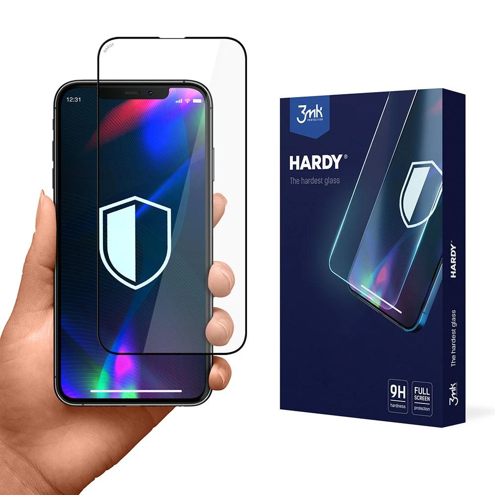 LCD apsauginis stikliukas 3mk Hardy Apple iPhone 13/13 Pro/14 juodas