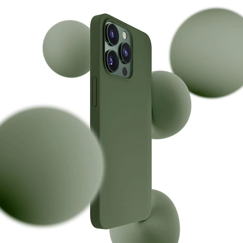 Dėklas Apple iPhone 13 Pro Max – 3mk Hardy Silicone MagCase Alpine Žalias