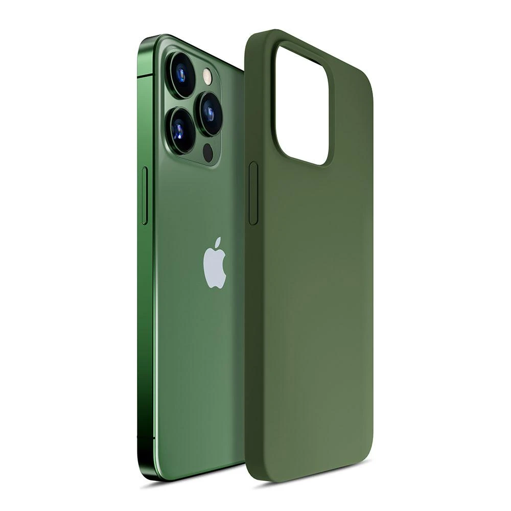 Dėklas Apple iPhone 13 Pro Max – 3mk Hardy Silicone MagCase Alpine Žalias