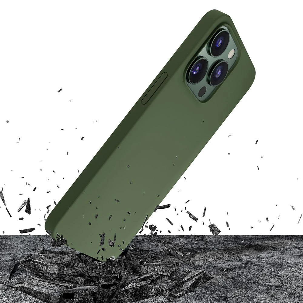 Dėklas Apple iPhone 13 Pro Max – 3mk Hardy Silicone MagCase Alpine Žalias