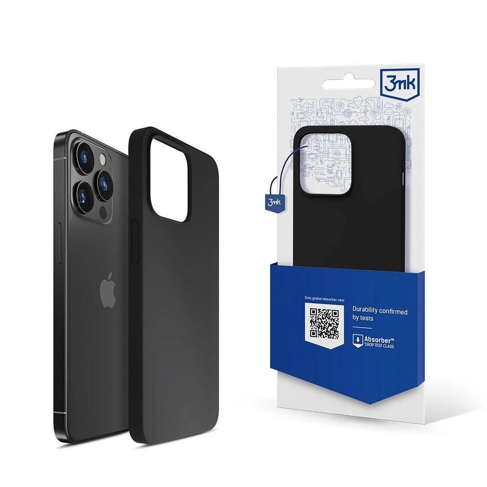 Apple iPhone 13 Pro Max Series 3mk silikoninis - dėklas telefonui juodos spalvos