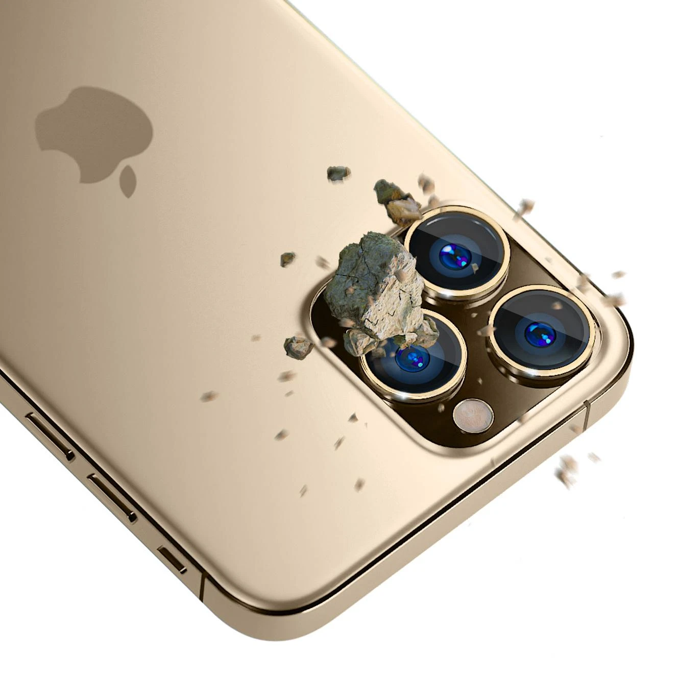 3MK objektyvo apsauga Pro Apple iPhone 14 Pro /14 Pro Max auksinis kameros objektyvo apsauga su tvirtinimo rėmeliu