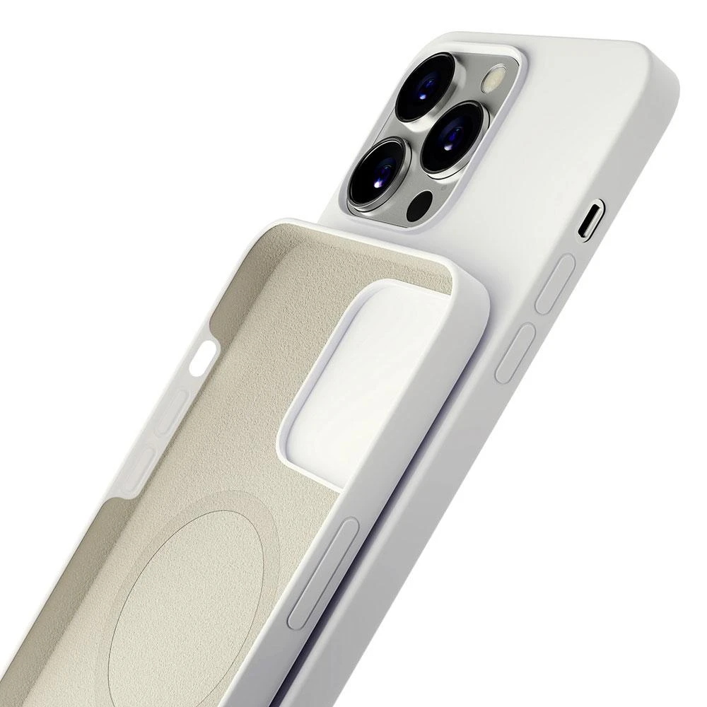 Dėklas 3Mk apsauga 3mk Hardy silikoninis MagCase iPhone 14 Pro - Baltas