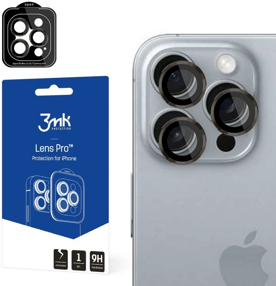 3MK objektyvo apsauga Apple iPhone 16 Pro/16 Pro Max titano pilka
