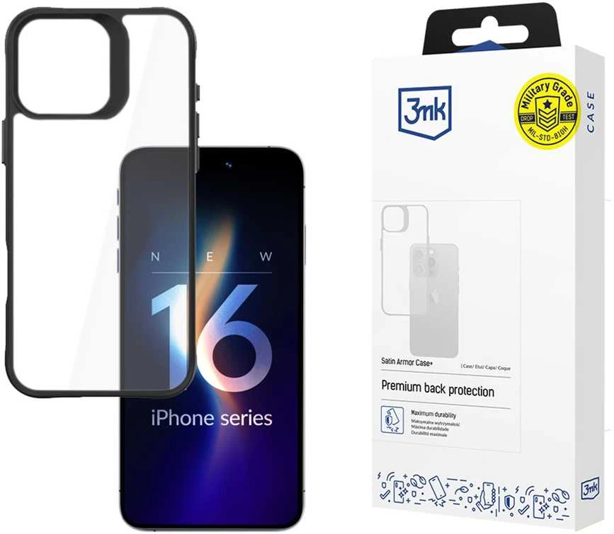 3MK SatinArmor+ Dėklas Apple iPhone 16 Pro 6.3" karinės paskirties