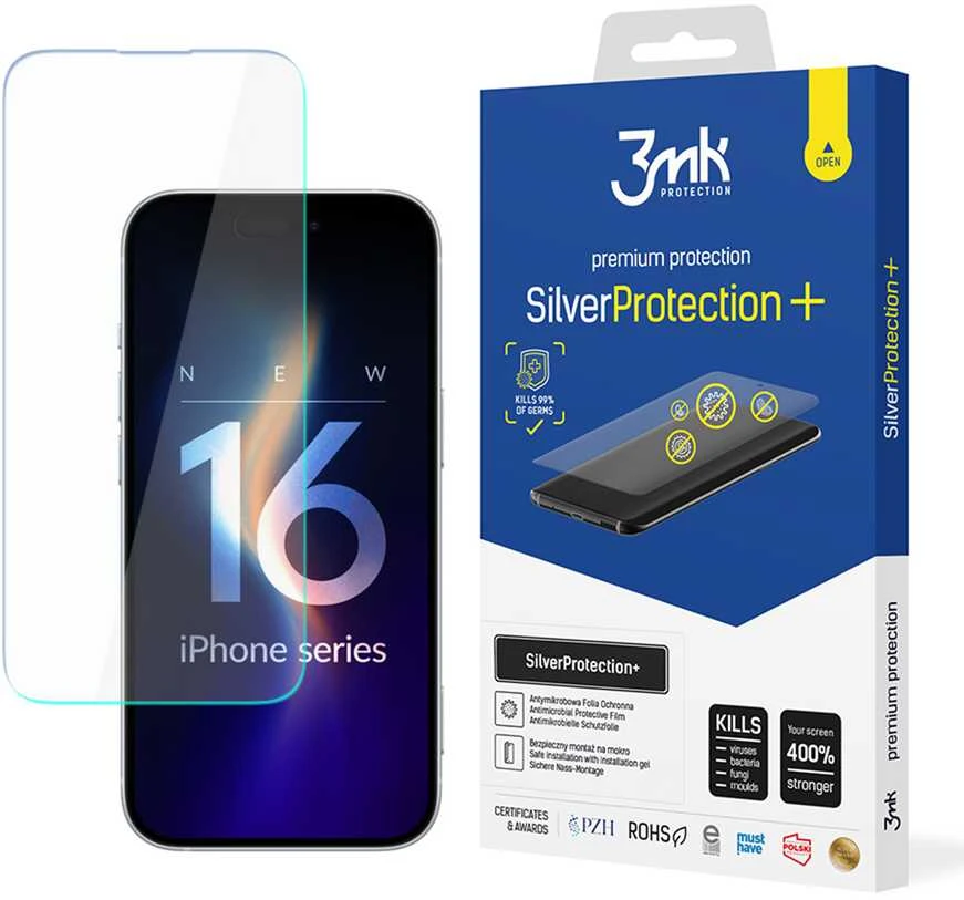 LCD apsauginė plėvelė 3mk Sidabrinis Protection+ Apple iPhone 16 Pro Max