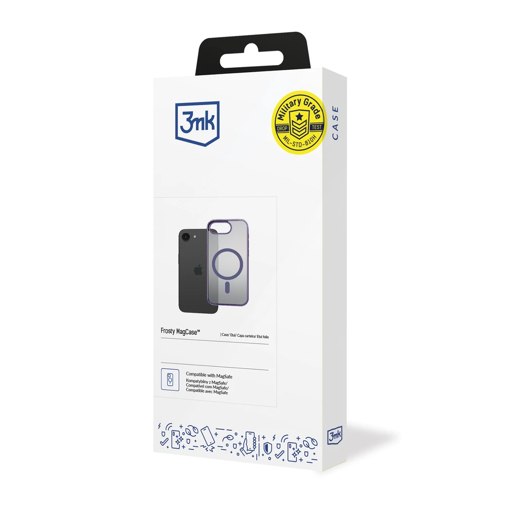 Dėklas 3mk Frosty MagCase Apple iPhone 16E - Violetinė
