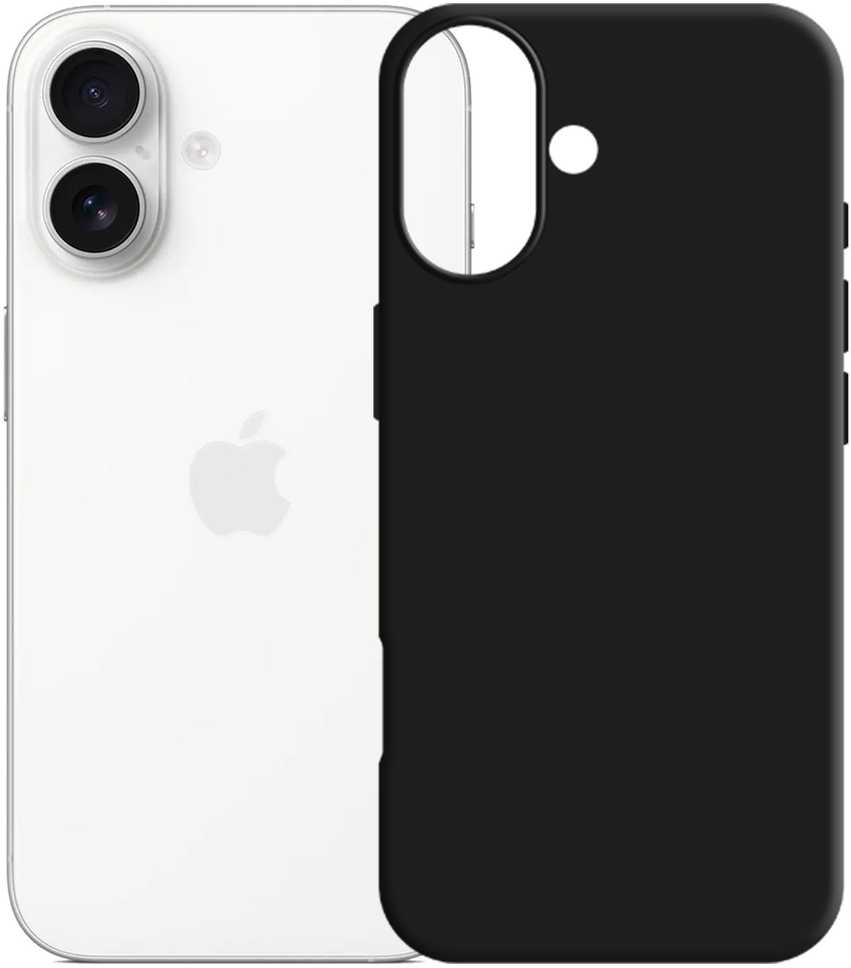 Dėklas 3MK Silicone dėklas skirtas Apple iPhone 17 juodos spalvos