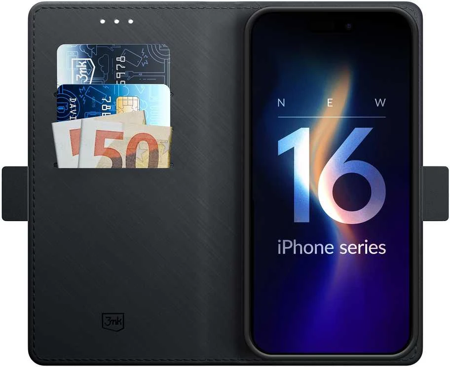Dėklas 3mk Wallet Case Apple iPhone 17 juodas