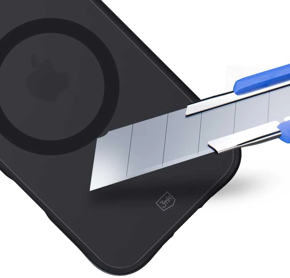 Dėklas „3Mk“ apsauginis 3 mk dūminis „MagCase“, skirtas „iPhone 17 Air“ – juodas pusiau permatomas