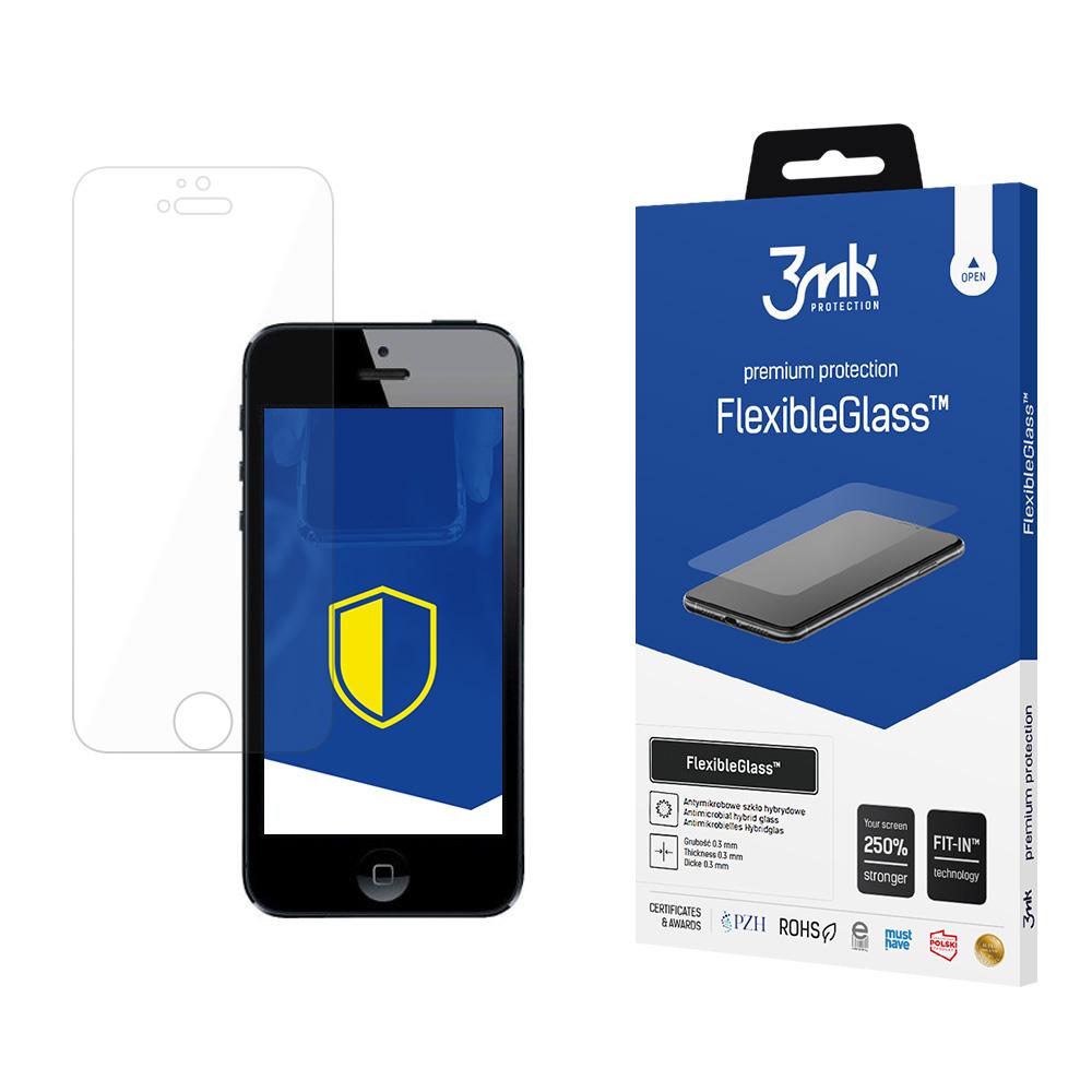 3MK FlexibleGlass ekrano apsauga, Apple, iPhone 5S, hibridinis stiklas, skaidrus