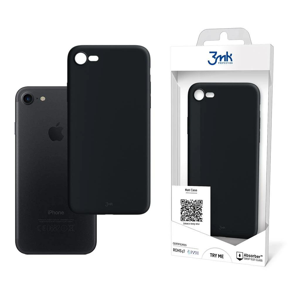 3MK Matt Dėklas Apple iPhone 7/8/SE 2020 / SE2022 juodos spalvos