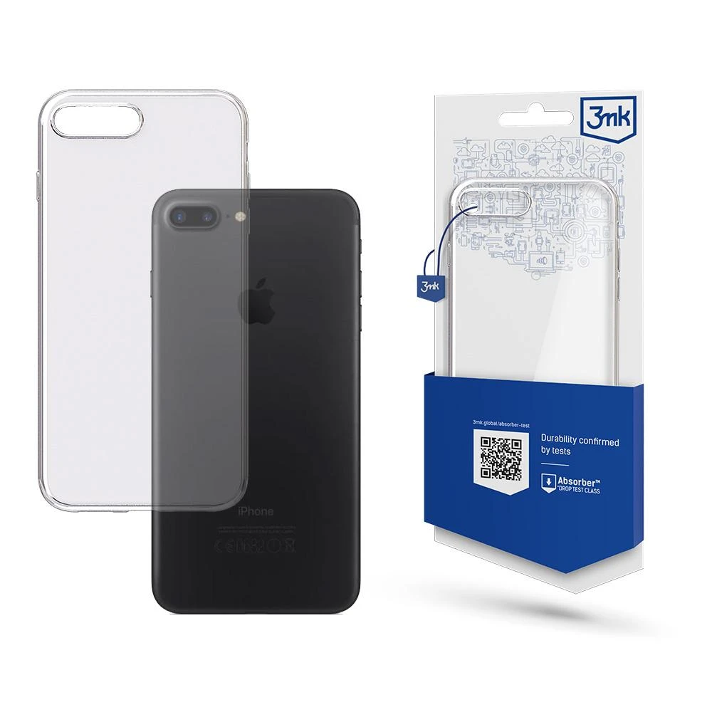 Dėklas 3MK skaidraus dėklo galinis dangtelis, Apple, iPhone 7 Plus/8 Plus, TPU, skaidrus