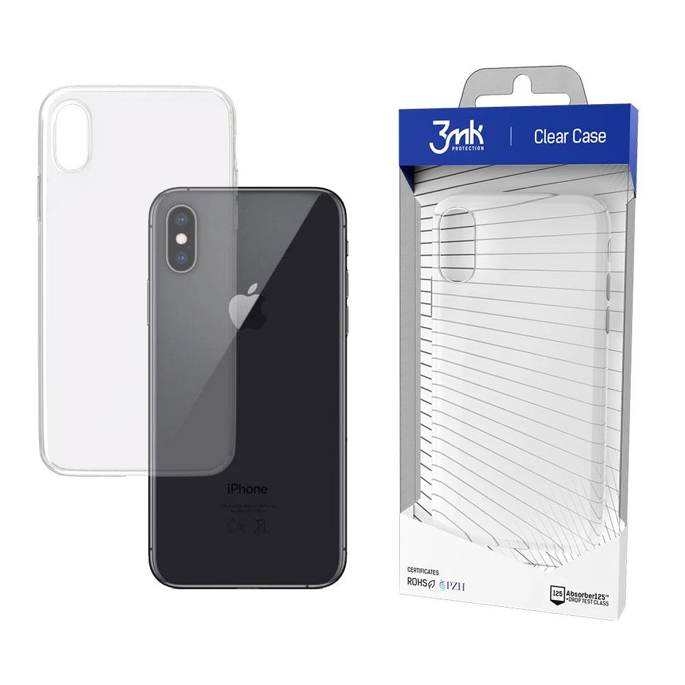 Dėklas 3MK skaidraus dėklo galinis dangtelis, Apple, iPhone X, TPU, skaidrus