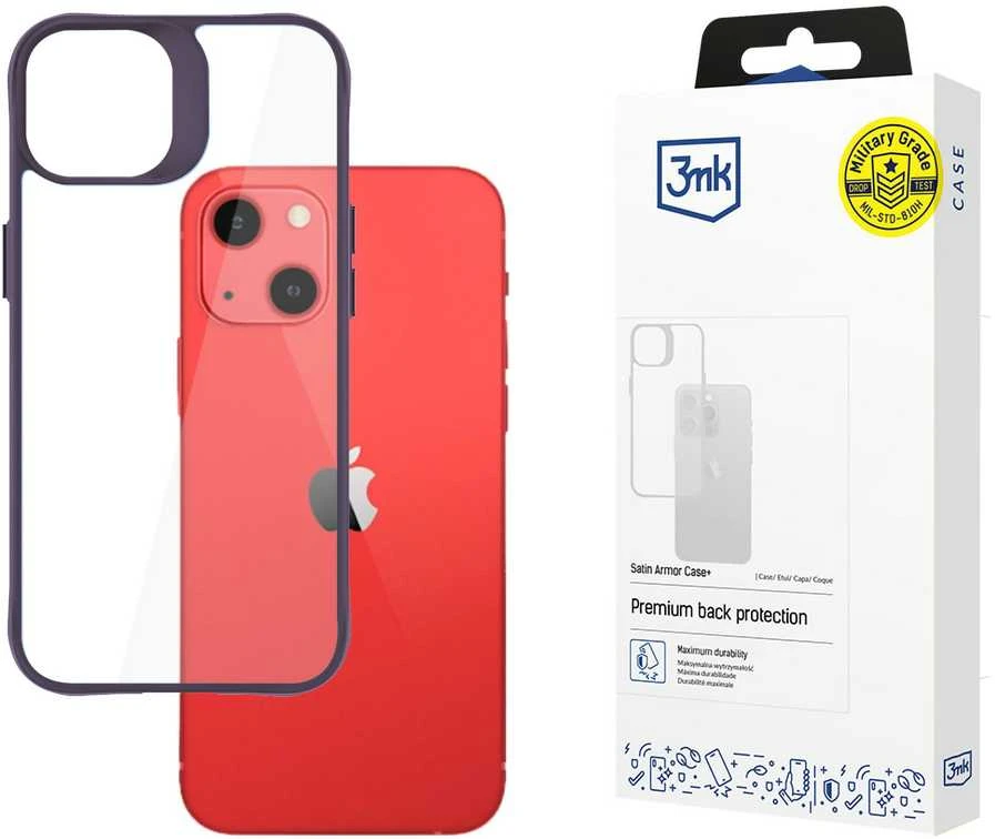 Dėklas 3MK Satin Armor Case+ iPhone 13fioletowy/violetinė