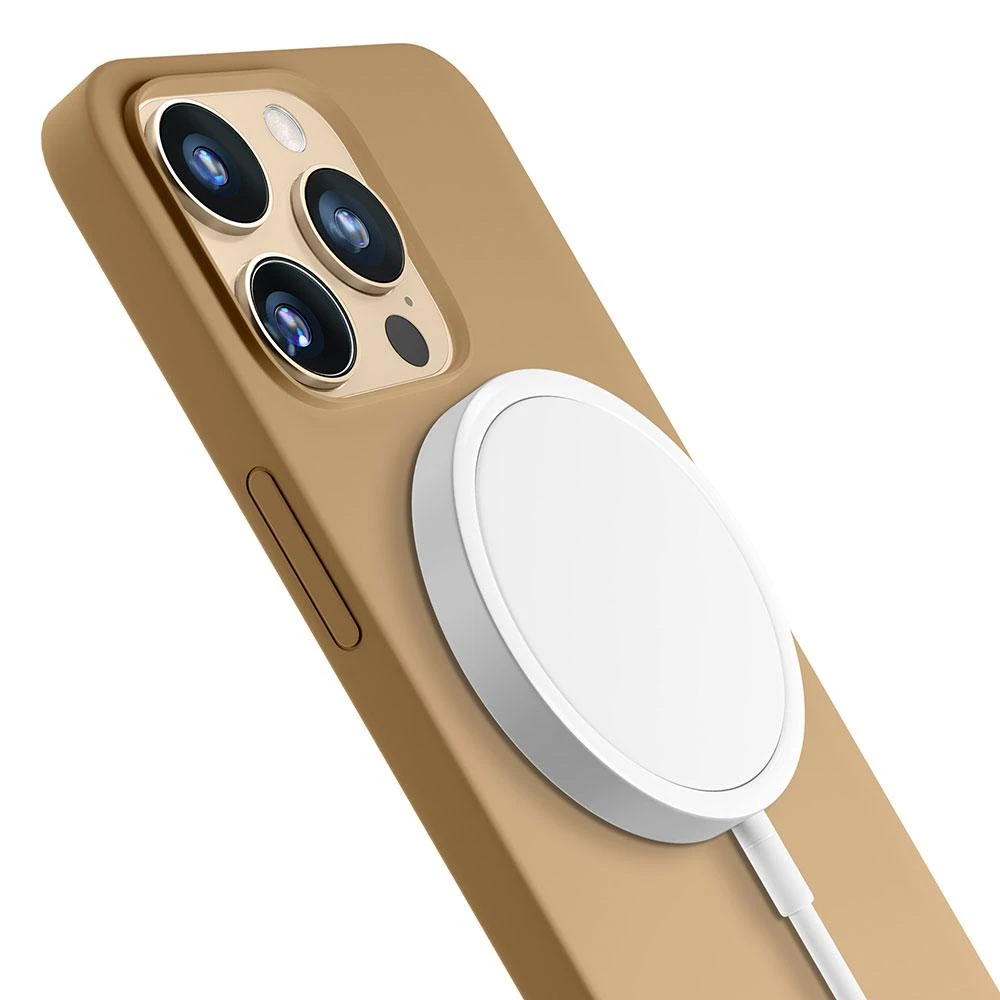 Dėklas Apple iPhone 14 Pro Max – 3mk Hardy Silicone MagCase Gold