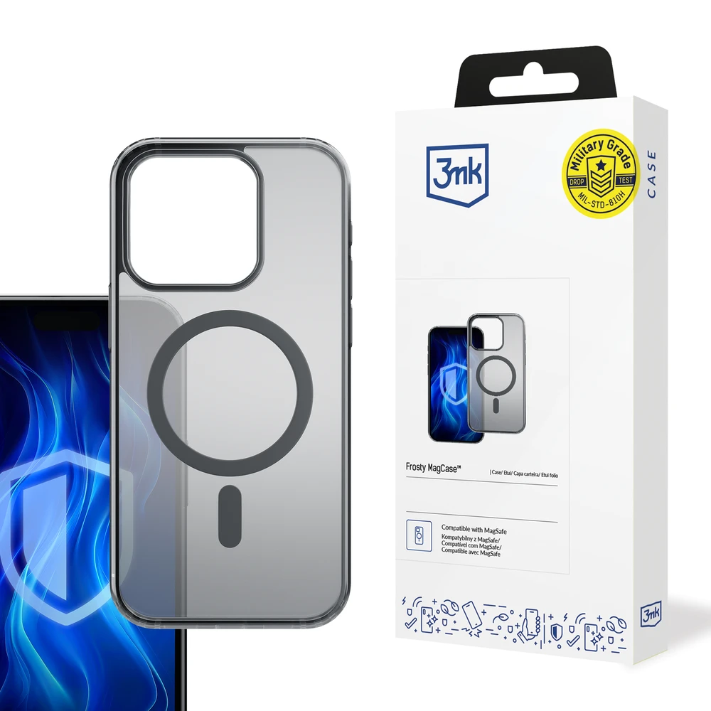3MK Frosty Mag Apple iPhone 15 Pro dėklas telefonui juodos spalvos
