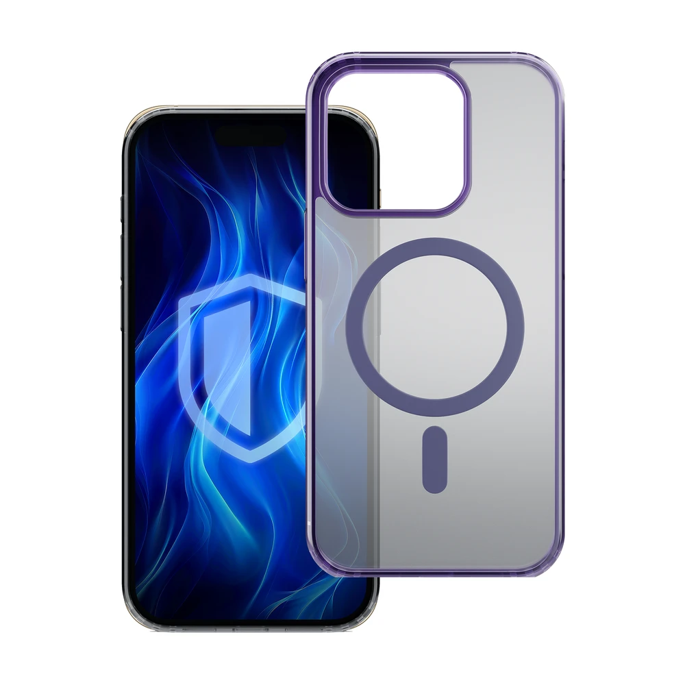 3MK Frosty MagDėklas Apple iPhone 15 Pro violetinės spalvos