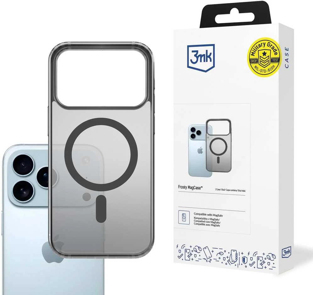 Dėklas 3mk Frosty MagCase Apple iPhone 17 Pro Max juodas