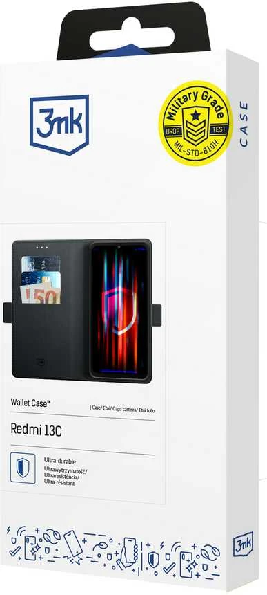 3mk Wallet Xiaomi Redmi 13C 5G - dėklas telefonui juodos spalvos