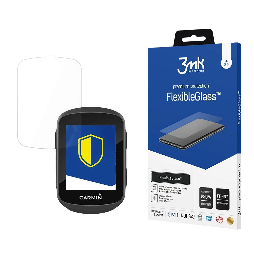 3mk FlexibleGlass hibridinio stiklo apsauga Garmin Edge 130 dviračio kompiuterio ekranui