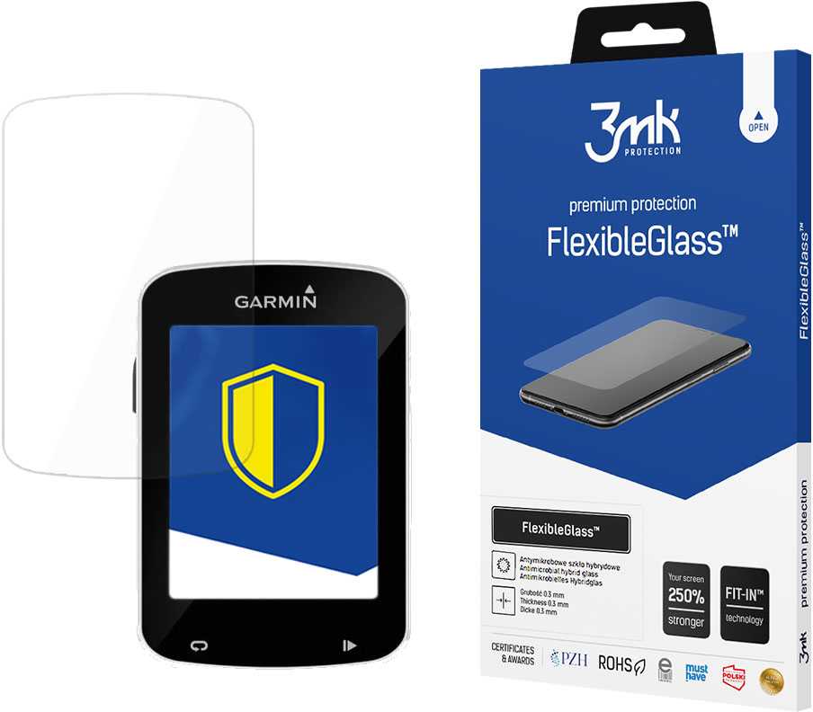 3mk FlexibleGlass hibridinio stiklo apsauga Garmin Edge 820 dviračio kompiuteriui