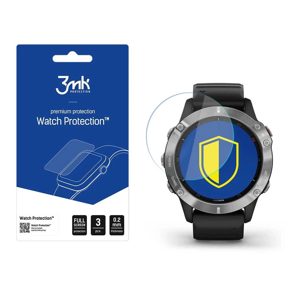 Apsauginis hibridinis ekrano stiklas 3Mk išmaniojo laikrodžio Garmin Fenix 5/6/6 Pro