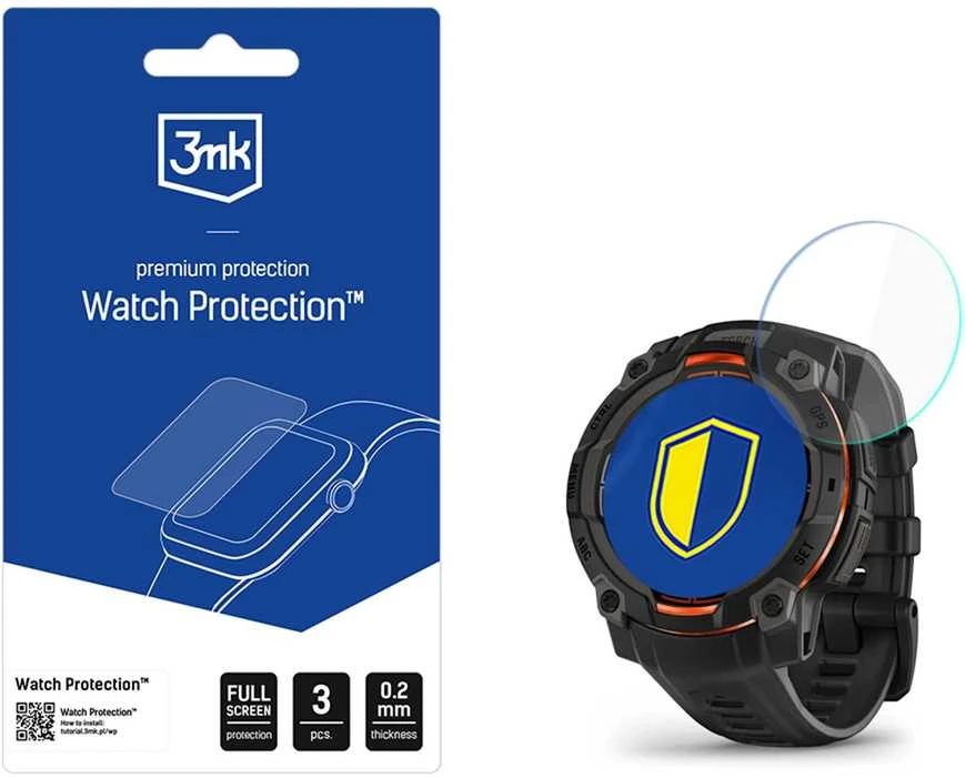 Garmin Instinct 3 45mm (Amoled, Solar) – 3mk Watch Protection FlexibleGlass