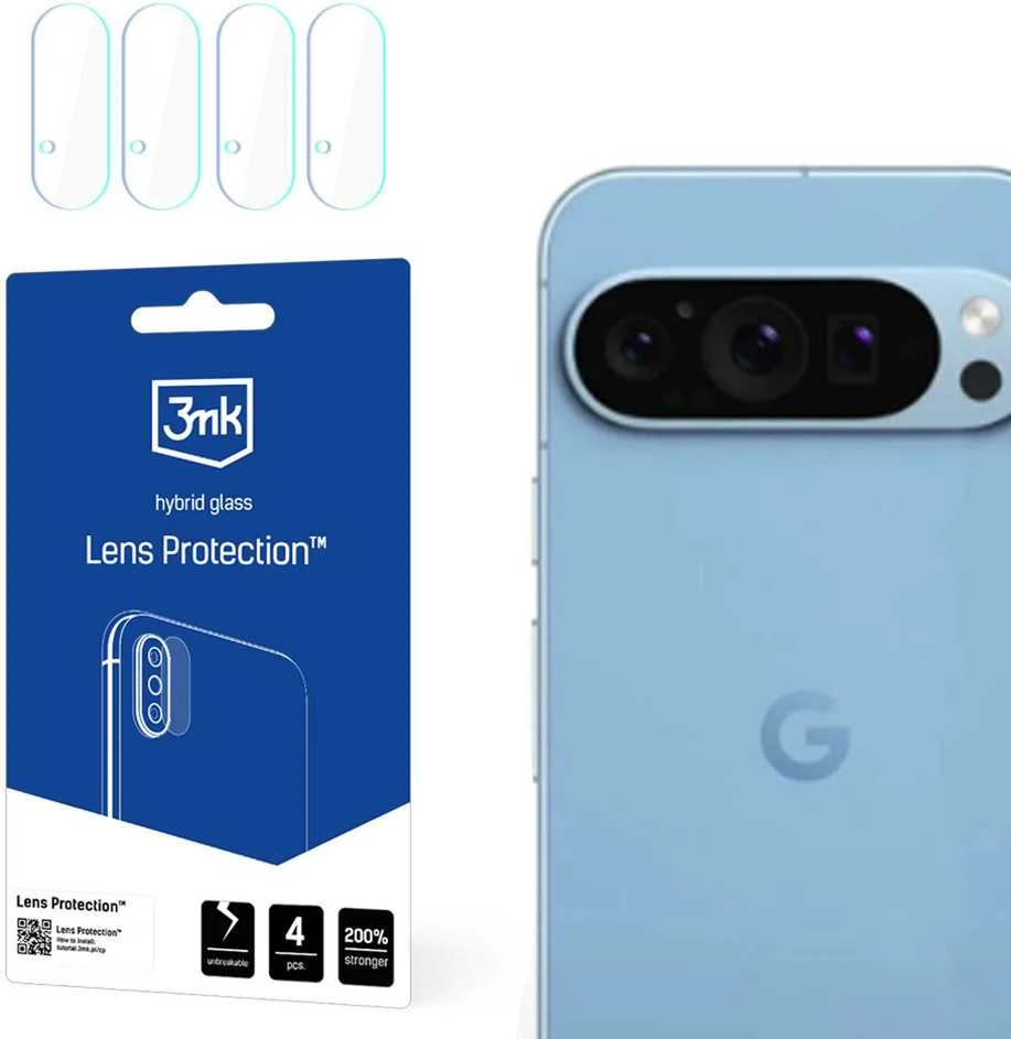 3mk objektyvo apsauga – kameros objektyvo stiklas, skirtas „Google Pixel 9 Pro“ (4 komplektai)