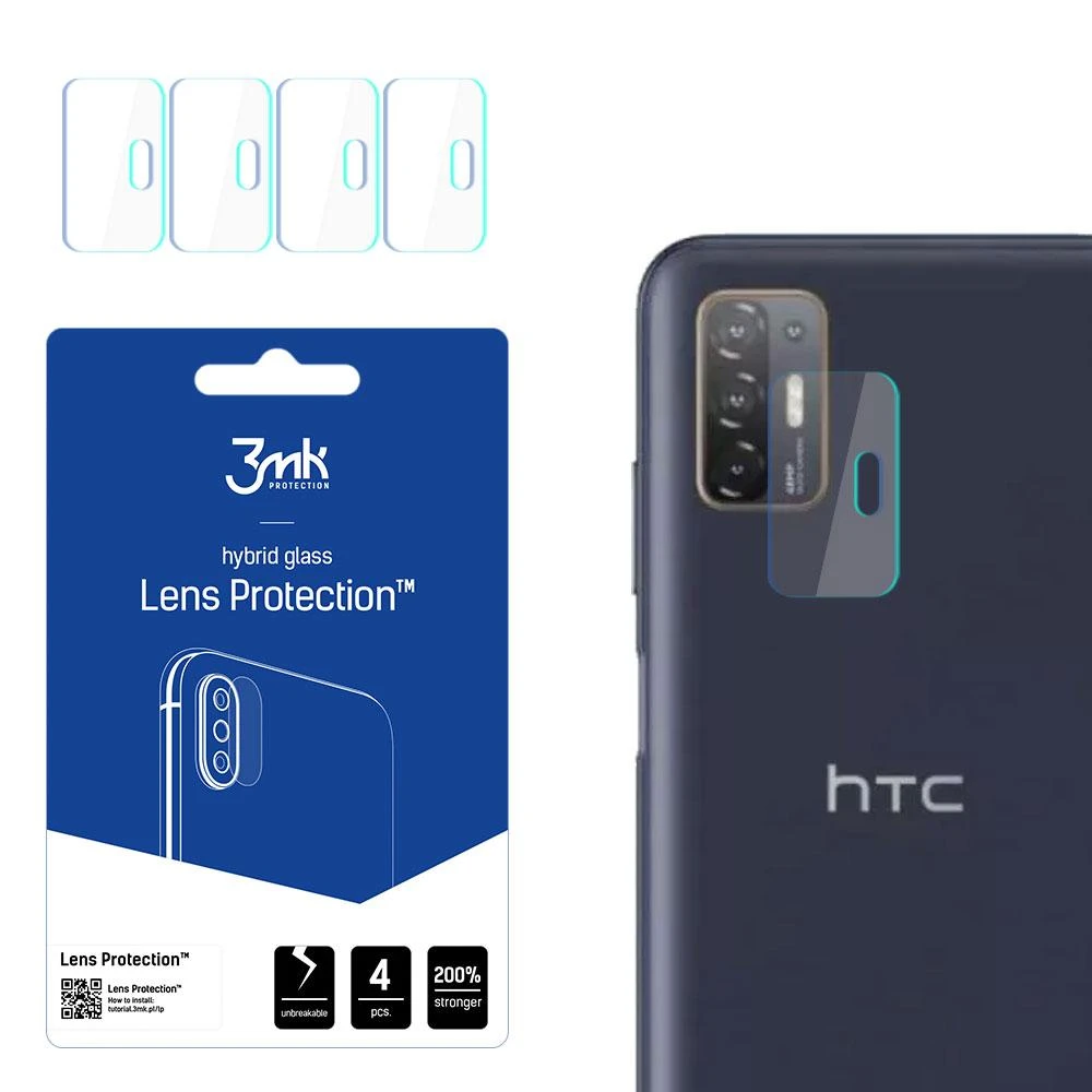 3MK FLEXIBLE GLASS LENS HYBRID GLASS PROTECT HTC DESIRE 21 PRO 5G FOR 4 PCS CAMERA